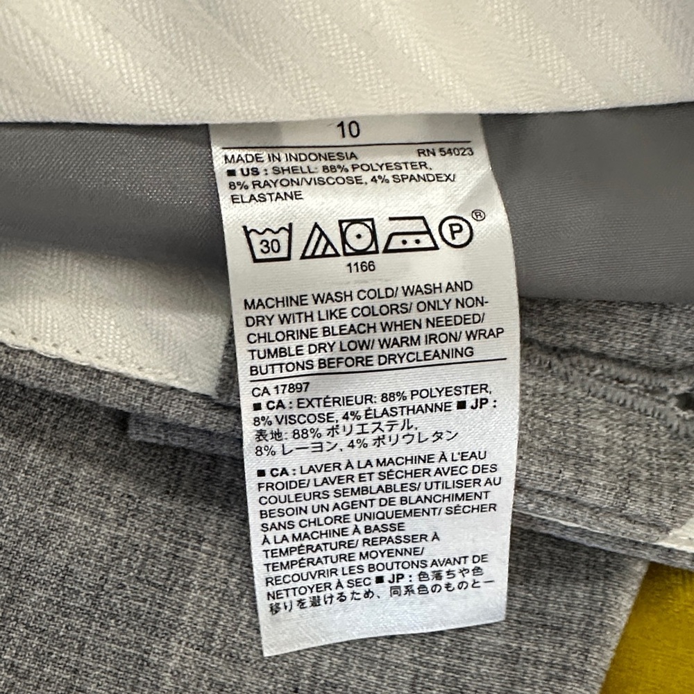 Banana Republic Avery Light Gray Ankle Trousers NWT Sz 10 - Picture 6 of 8